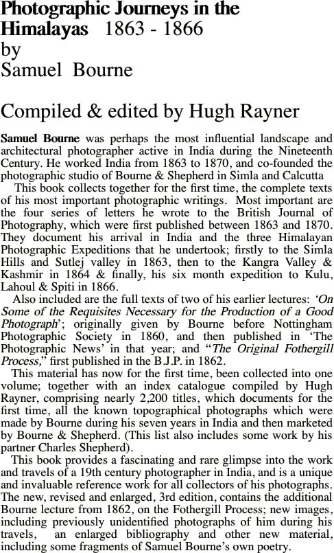 Photographic Journeys in the Himalayas